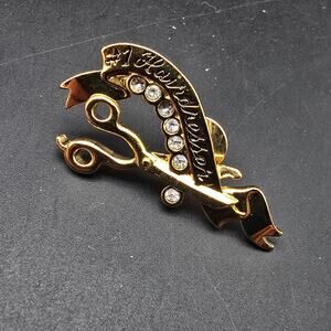 Avon 1997 Hair Dresser Gold Tone Pin In Box Vintage Jewelry